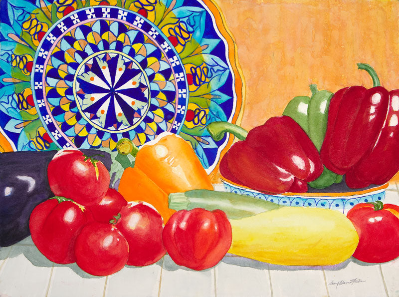SOLD-The Italian Plate-Watercolor-Cards Available