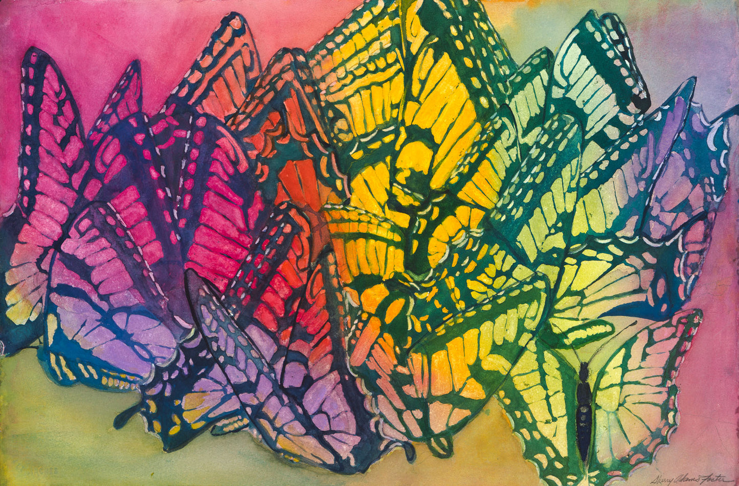 SOLD-Vibrant Wings-Watercolor-Cards available